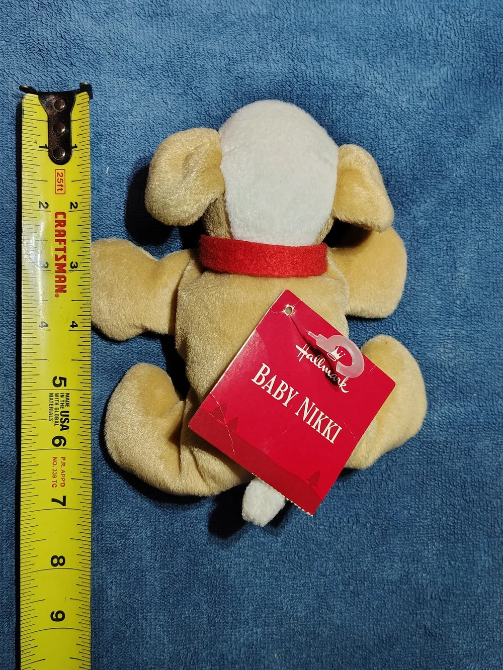 Hallmark Plush Puppy Dog Toys - Cream and White with Red Collar